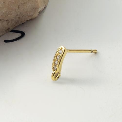 真鍮イヤリングド・ロッブ・コンポーネント, 銅, メッキ, ファッションジュエリー & マイクロパヴェジルコニア, 金色, ニッケル、鉛、カドミウムフリー 売り手 パソコン