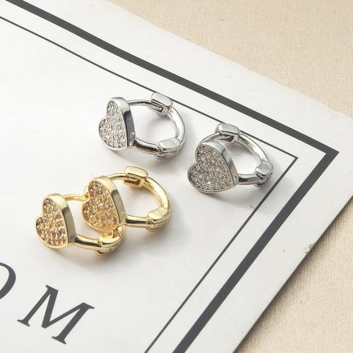 Латунь Основа для сережки, Сердце, Другое покрытие, ювелирные изделия моды & со стразами, Много цветов для выбора, не содержит никель, свинец продается Пара