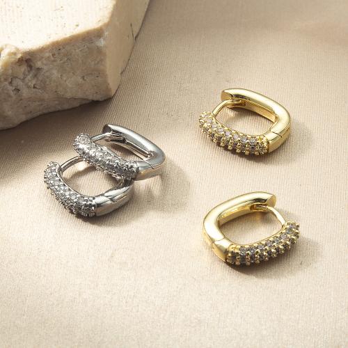 Латунь Основа для сережки, Другое покрытие, ювелирные изделия моды & инкрустированное микро кубического циркония, Много цветов для выбора, не содержит никель, свинец продается Пара