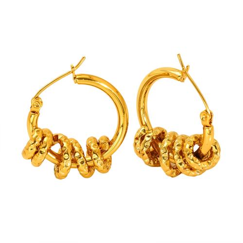 Stainless Steel Leverback Earring, 304 Stainless Steel, 18K gold plated, fashion jewelry & for woman 