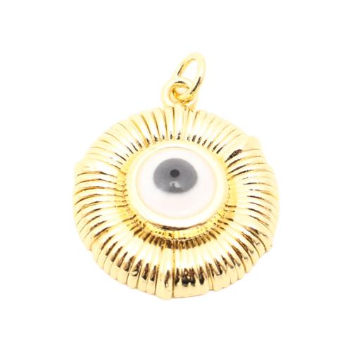 Pendentifs de Émail laiton , Rond, DIY & émail, doré Vendu par PC
