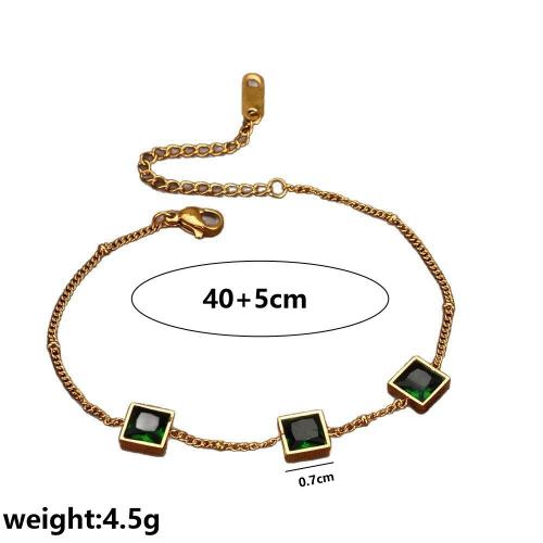 チタン鋼 ブレスレット, とともに キュービックジルコニア, メッキ, ファッションジュエリー & 女性用, 無色, 長さ:約 17.8 センチ, 売り手 パソコン