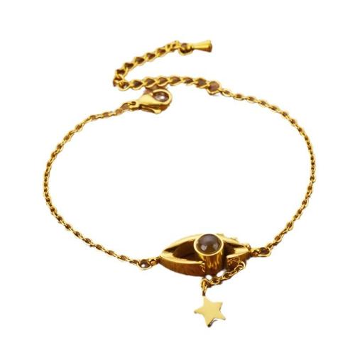 チタン鋼 ブレスレット, とともに 石, メッキ, ファッションジュエリー & 女性用, 無色, 長さ:約 17.8 センチ, 売り手 パソコン