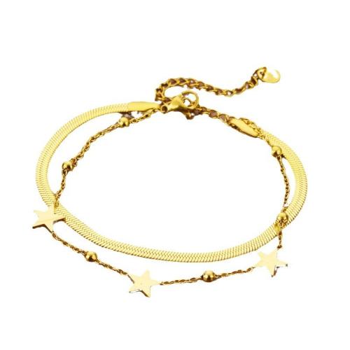 チタン鋼 ブレスレット, メッキ, ダブルレイヤー & ファッションジュエリー & 女性用, 無色, 長さ:約 17.8 センチ, 売り手 パソコン