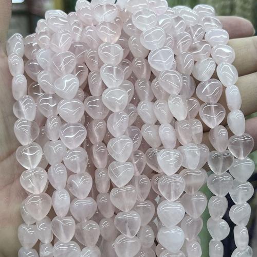 quartz rose goutte, coeur, DIY, rose, 10mm Environ 38 cm, Vendu par PC