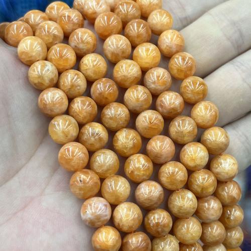 Calcite goutte, Rond, DIY, orange Environ 38 cm, Vendu par brin