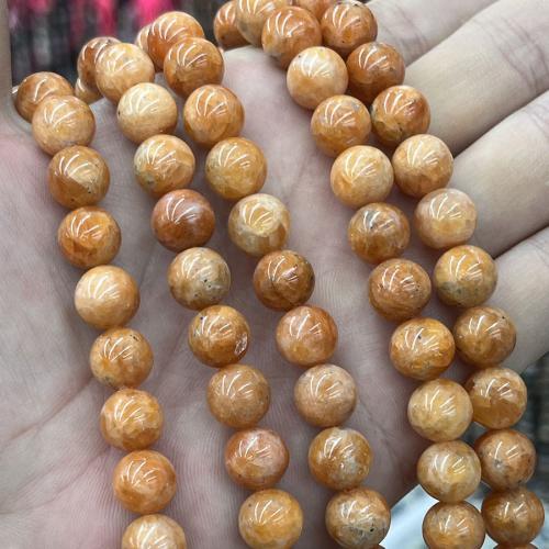 Calcite goutte, Rond, DIY, orange Environ 38 cm, Vendu par brin