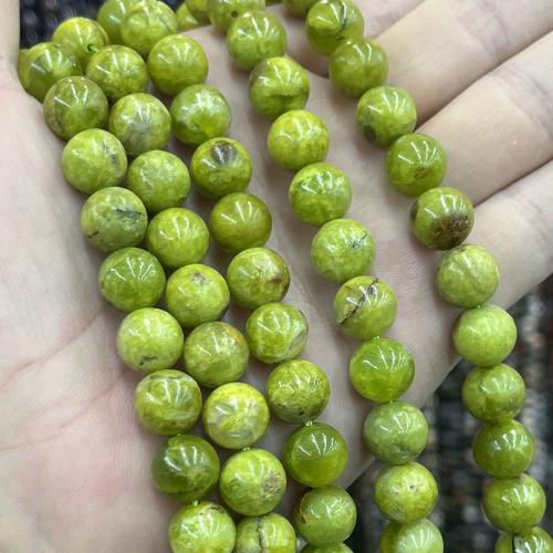 Globules de protéine, Opale verte, Rond, DIY, vert Environ 38 cm, Vendu par brin