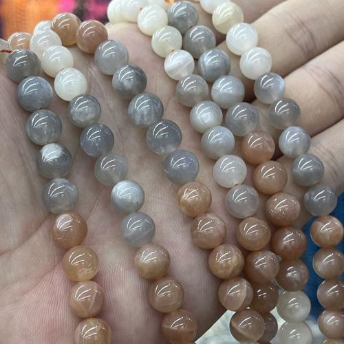Perles Pierre de lune, Moonstone, Rond, DIY, multicolore Environ 38 cm, Vendu par brin