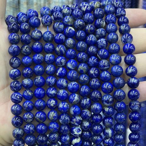 Perles de pierre lasurite naturelles, Lapis lazuli, Rond, DIY, couleur bleu foncé Environ 38 cm, Vendu par brin