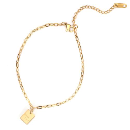 Titanstahl Fußkettchen, Geometrisches Muster, goldfarben plattiert, Modeschmuck & für Frau, Länge:ca. 8-10 ZollInch, verkauft von PC