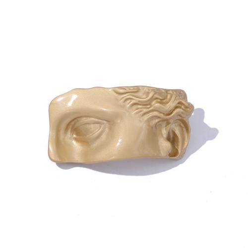 Zinc Alloy Brooch, Face, gold color plated & for woman & matte 