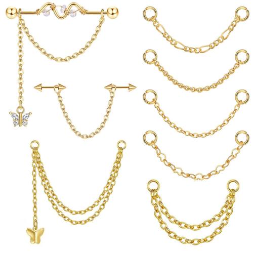 Acier inoxydable 304 piercing oreille, Placage, unisexe & styles différents pour le choix, Vendu par PC