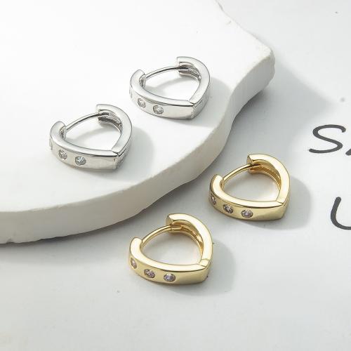 Латунь Основа для сережки, Другое покрытие, ювелирные изделия моды & инкрустированное микро кубического циркония, Много цветов для выбора, не содержит никель, свинец продается Пара