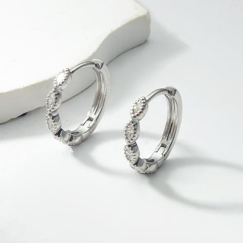 Латунь Основа для сережки, Другое покрытие, ювелирные изделия моды & инкрустированное микро кубического циркония, Много цветов для выбора, не содержит никель, свинец продается Пара