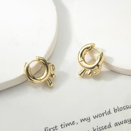 Латунь Основа для сережки, Другое покрытие, ювелирные изделия моды, золотой, не содержит никель, свинец продается Пара