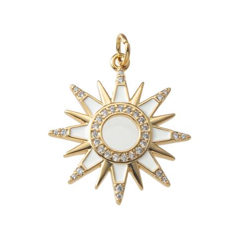 Messing Anhänger, plattiert, Modeschmuck & Emaille & mit Strass, keine, frei von Nickel, Blei & Kadmium, 21.22x2.2x26.8mm, verkauft von PC