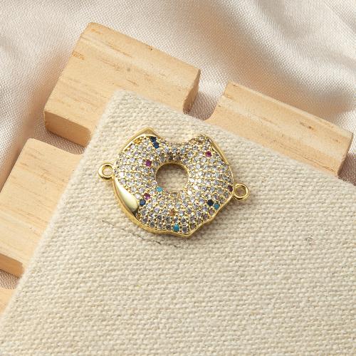 laiton connecteur, Placage, bijoux de mode & avec strass & boucle de 1/1, plus de couleurs à choisir, protéger l'environnement, sans nickel, plomb et cadmium Vendu par PC
