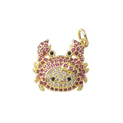 Messing Anhänger, plattiert, Modeschmuck & mit Strass, keine, frei von Nickel, Blei & Kadmium, 16.4x4.35x19.8mm, verkauft von PC