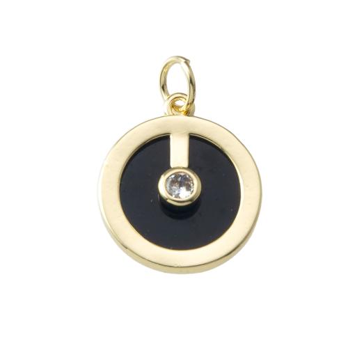 Strass Messing Anhänger, plattiert, Modeschmuck & Emaille & mit Strass, keine, frei von Nickel, Blei & Kadmium, 13.9x3.3x19.5mm, verkauft von PC