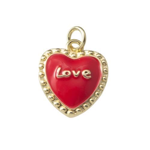 Pendentifs de Émail laiton , coeur, Placage, bijoux de mode & émail, plus de couleurs à choisir, protéger l'environnement, sans nickel, plomb et cadmium Vendu par PC