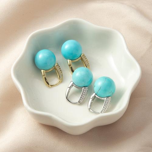 Латунные серьги падение, Латунь, с Полудрагоценный камень, Другое покрытие, ювелирные изделия моды & со стразами, Много цветов для выбора, не содержит никель, свинец продается Пара