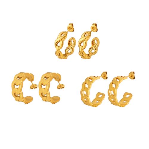 Boucle en acier inoxydable, Acier inoxydable 304, Placage, styles différents pour le choix & pour femme & creux, plus de couleurs à choisir, Vendu par paire