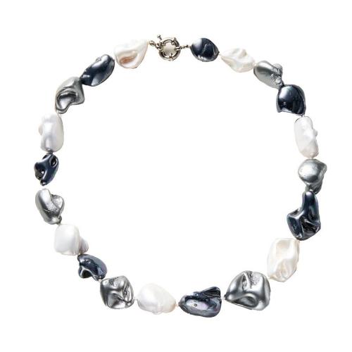 Collier de perles en plastique, perle de plastique, avec alliage de zinc, Placage, bijoux de mode & pour femme, plus de couleurs à choisir Environ 40 cm, Vendu par PC