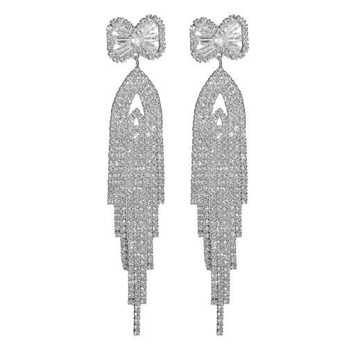 laiton Boucle d'oreille goutte, bijoux de mode & pour femme & avec strass, Vendu par paire