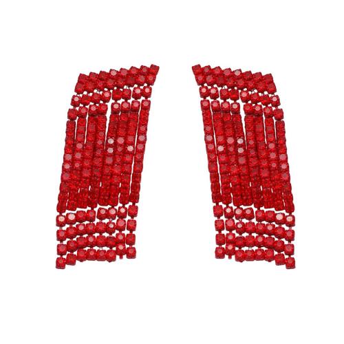 laiton Boucle d'oreille goutte, bijoux de mode & pour femme & avec strass, plus de couleurs à choisir, Vendu par paire