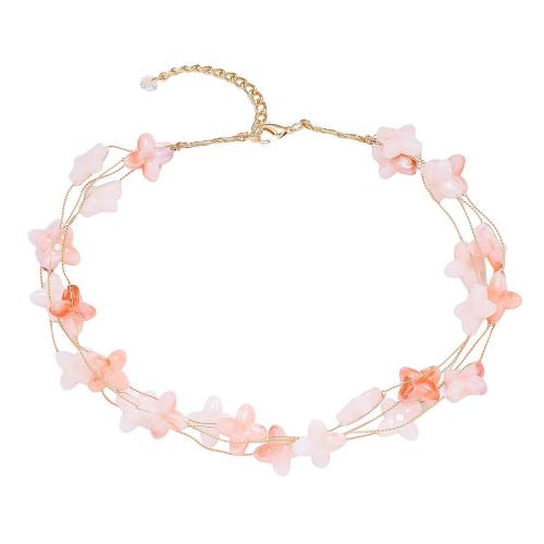 laiton collier, avec Acrylique, Placage, bijoux de mode & pour femme, Vendu par PC