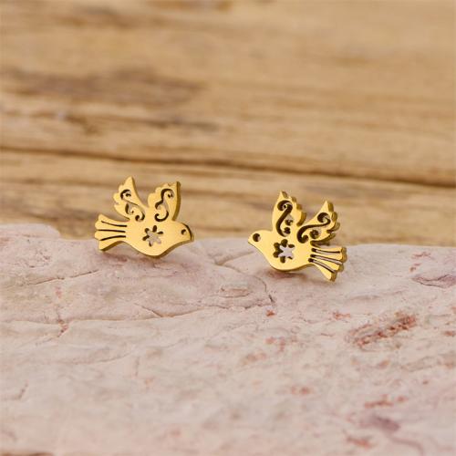 Boucle en acier inoxydable, Acier inoxydable 304, oiseau, Placage, bijoux de mode, plus de couleurs à choisir Vendu par sac