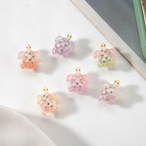 résine goutte, avec laiton, tortue, DIY & avec strass, plus de couleurs à choisir Vendu par PC