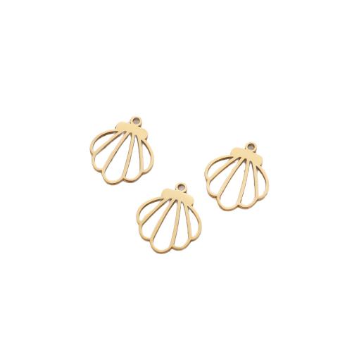 Stainless Steel Hollow Pendant, 304 Stainless Steel, Shell, plated, DIY 