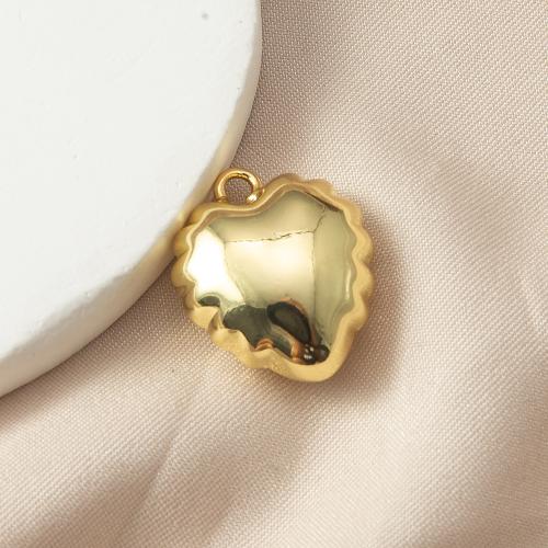 Brass Heart Pendants, plated, DIY, golden, nickel, lead & cadmium free 