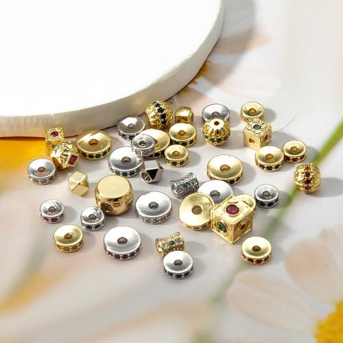 Cuentas Zirconia micro pavimenta cúbicos, metal, chapado, Bricolaje & micro arcilla de zirconia cúbica, más colores para la opción, libre de níquel, plomo & cadmio, 5.6x5.6x5.3mm, Vendido por UD