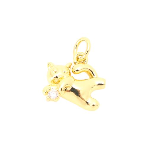 Cubique Pendentif en laiton zircon pavent, DIY & pavé de micro zircon, doré Vendu par PC