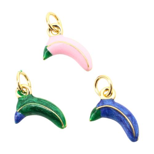 laiton Pendentif, banane, Placage de couleur d'or, DIY & émail, plus de couleurs à choisir Vendu par PC