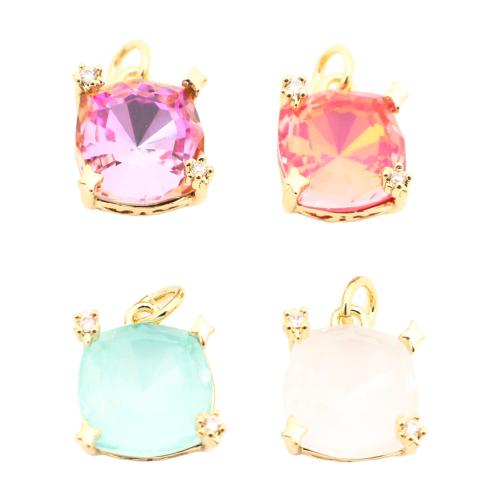 laiton Pendentif, Placage de couleur d'or, DIY & pavé de micro zircon, plus de couleurs à choisir Vendu par PC