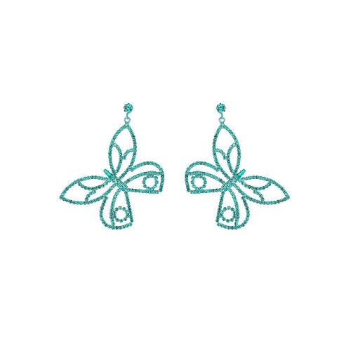 laiton Boucle d'oreille goutte, papillon, bijoux de mode & pour femme & avec strass, plus de couleurs à choisir, Vendu par paire
