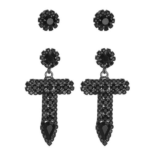 laiton Stud Set, 2 pièces & pour femme & avec strass, plus de couleurs à choisir, Vendu par paire