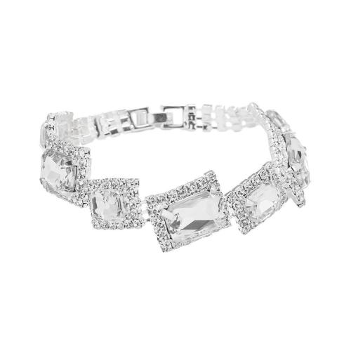 Pulseras de latón de diamantes de imitación , metal, Joyería & para mujer & con diamantes de imitación, más colores para la opción, Vendido por UD