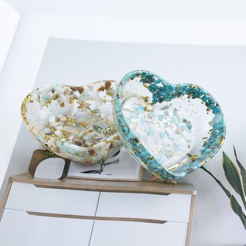 Gravier naturel décoration, avec résine, coeur, goutté d'époxy, différents matériaux pour le choix Vendu par PC