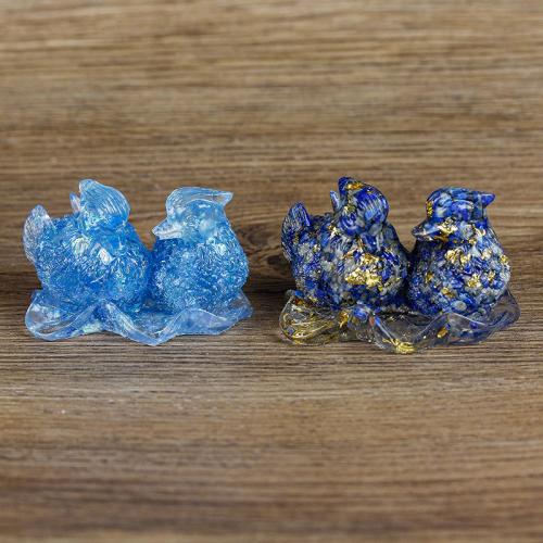 Gravier naturel décoration, avec résine, canard mandarin, goutté d'époxy, différents matériaux pour le choix Vendu par PC