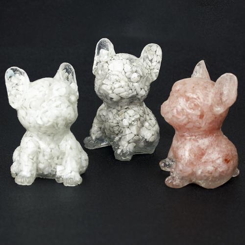 pierre gemme décoration, avec résine, chien, goutté d'époxy, différents matériaux pour le choix Vendu par PC