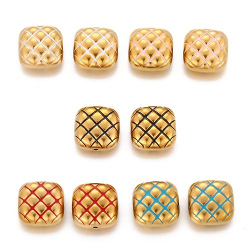 Stainless Steel Beads, 304 Stainless Steel, gold color plated, DIY & enamel 