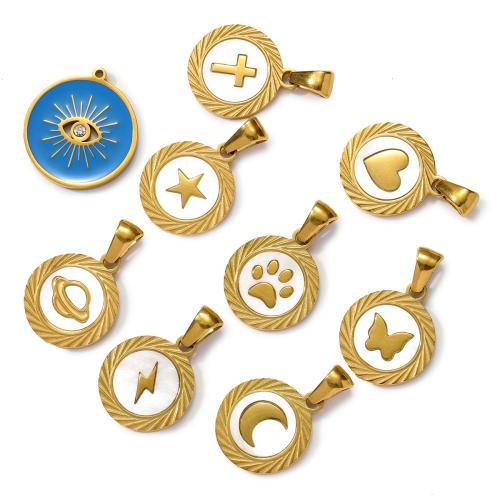 Pendentifs en acier inoxydable strass, Acier inoxydable 304, Placage de couleur d'or, DIY & émail & avec strass, plus de couleurs à choisir Vendu par sac