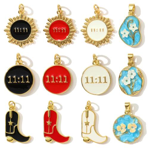 Pendentifs en acier inoxydable strass, Acier inoxydable 304, Placage de couleur d'or, DIY & émail & avec strass, plus de couleurs à choisir Vendu par sac