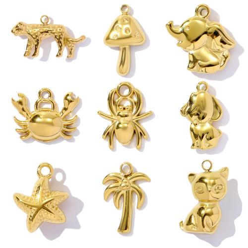 Pendentifs en acier inoxydable, Acier inoxydable 304, Placage de couleur d'or, DIY, doré Vendu par sac