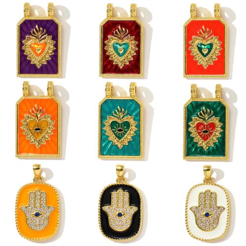 Strass Messing Anhänger, plattiert, DIY & Emaille & mit Strass, keine, frei von Nickel, Blei & Kadmium, 3PCs/Tasche, verkauft von Tasche